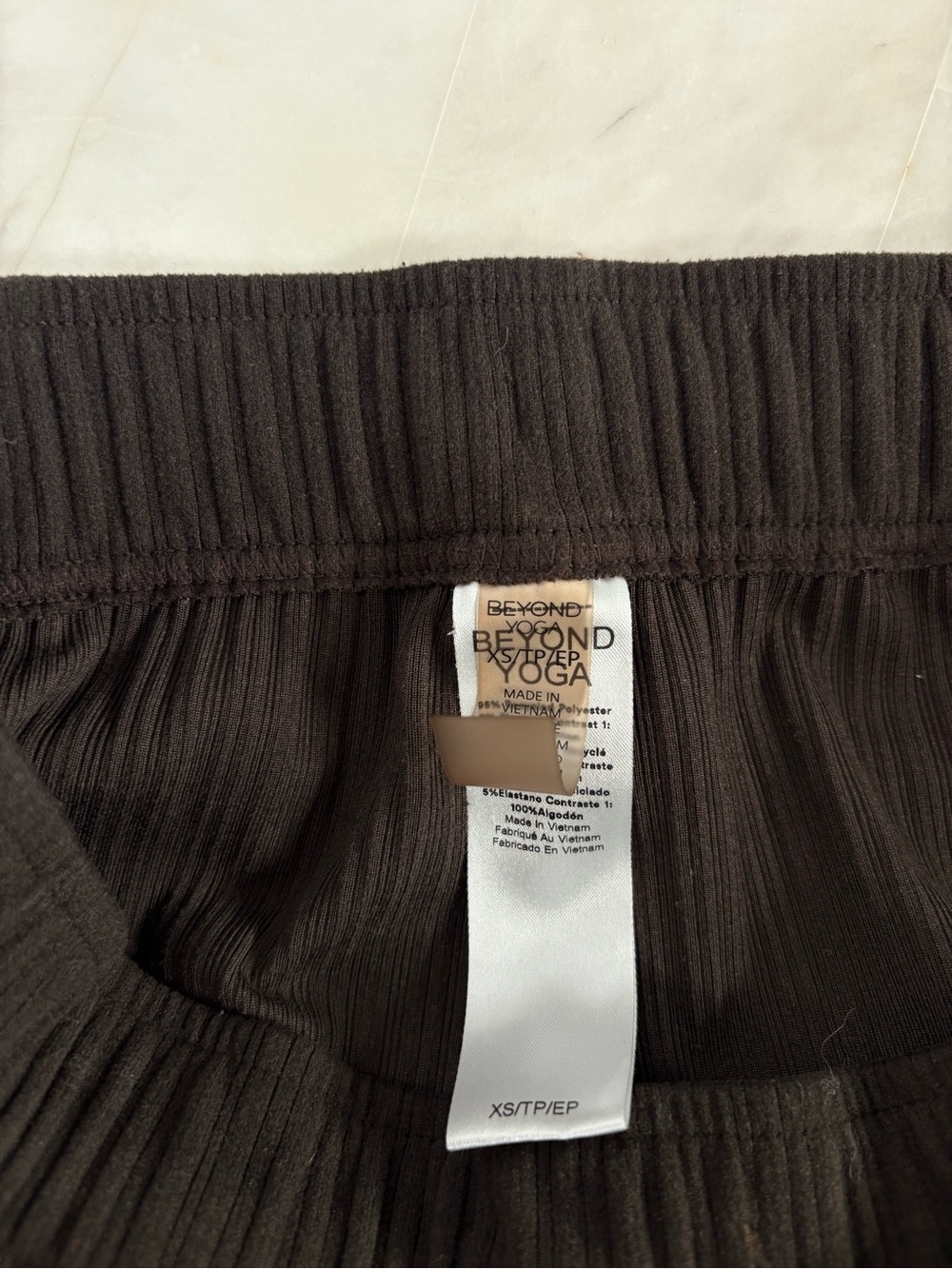 Beyond Yoga Breathe Easy Rib Knit Wide Leg Pants Brown - Picture 6 of 6